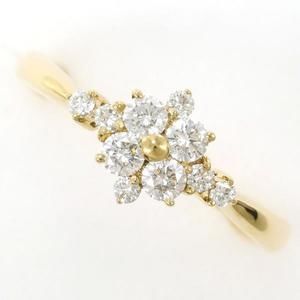 LuxUness K18 Yellow Gold Diamond Ring Metal Ring